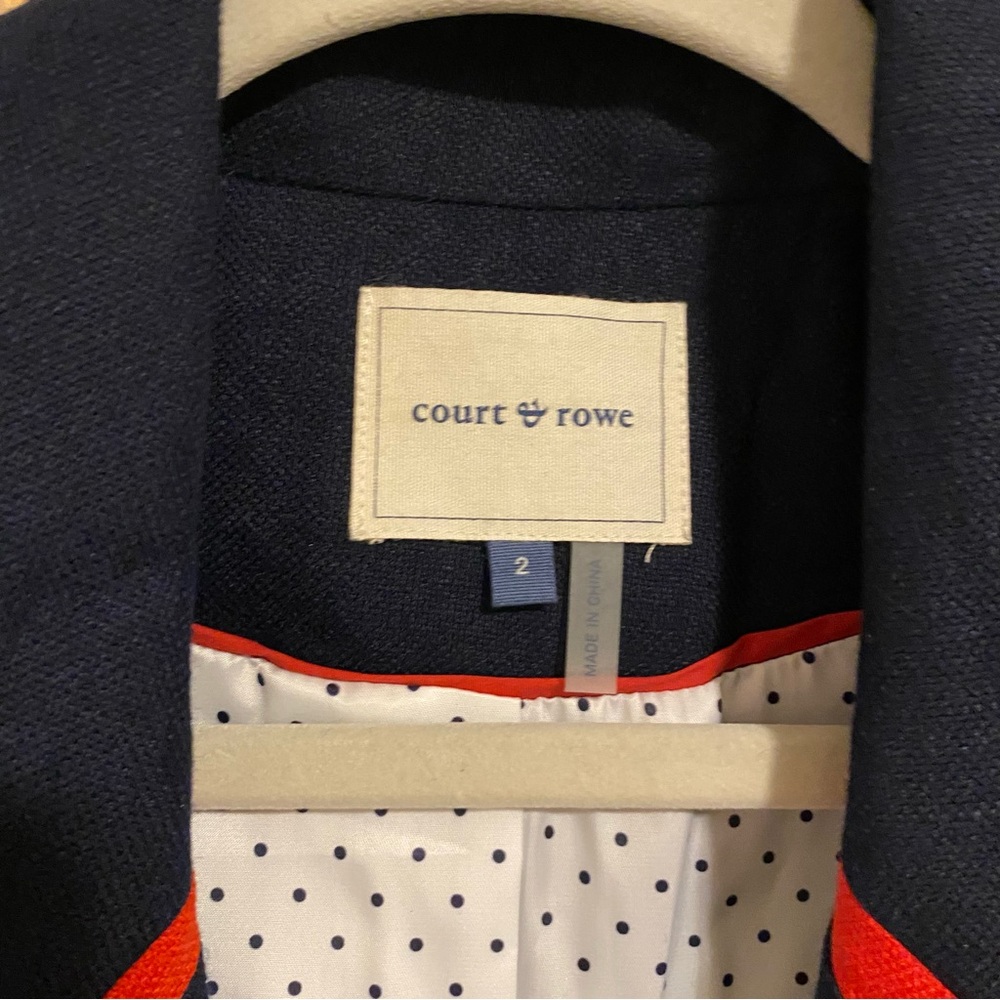 NWT Court & Rowe Contrast Collar Linen Blazer size 2 - Picture 6 of 11